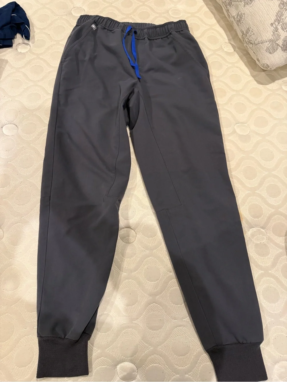 Figs Men’s Charcoal Joggers with Blue Drawstring